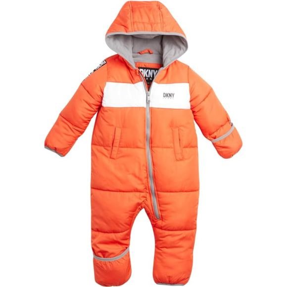 DKNY Baby Boys' Snowsuit – Hooded Fleece LinedWinter Jumpsuit